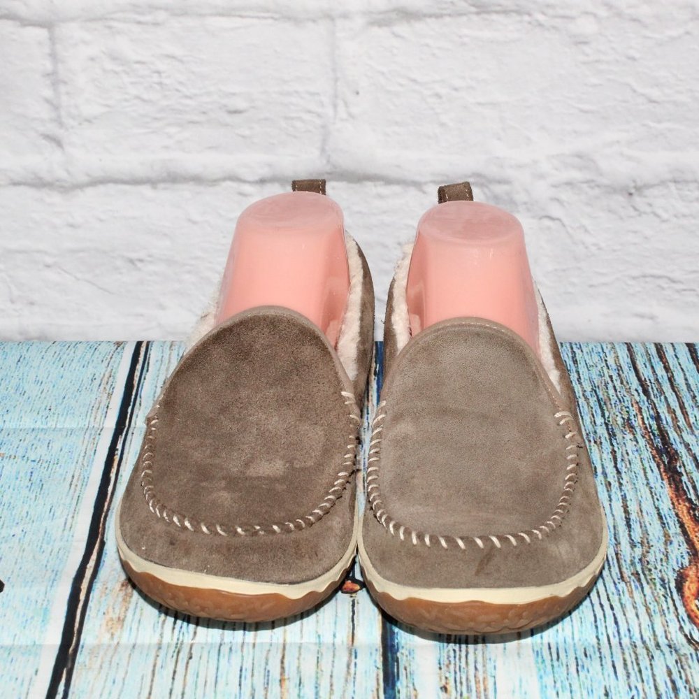 LL Bean Dark Cement Moccasin Mountain Suede Slippers Size 8 M - Picture 5 of 10
